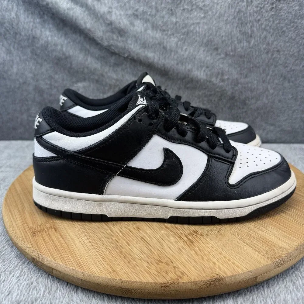 Nike Dunk Low Shoes Boys Size 5.5Y Black White Sneakers CW1590-100 No Insoles